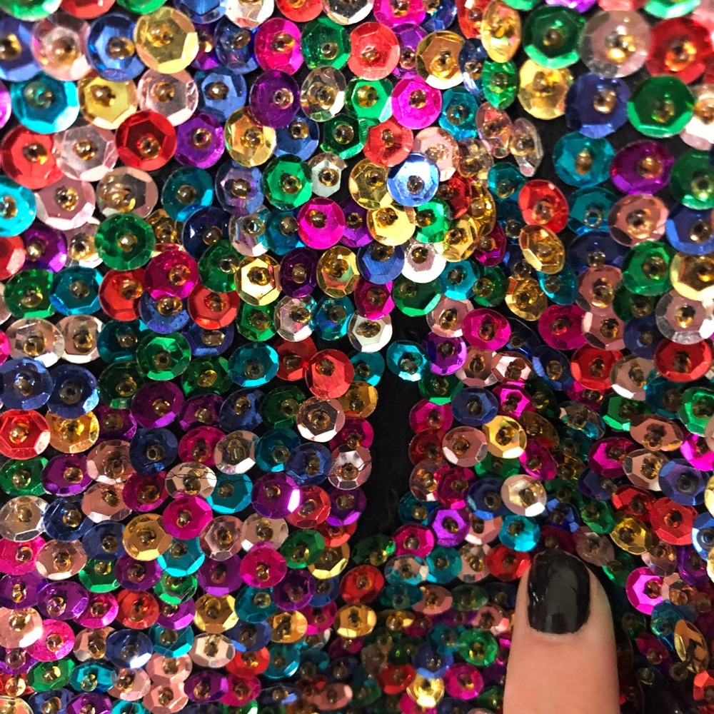 Vintage rainbow sequin vest